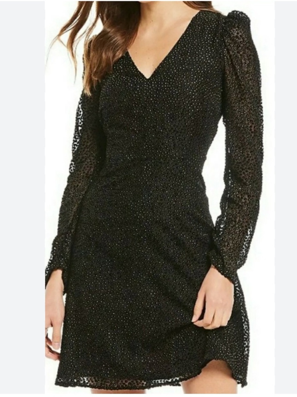 A Loves A Velvet Swiss Dot Holiday Party Dress Size 12